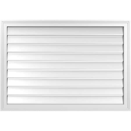 Ekena Millwork Vertical Surface Mount PVC Gable Vent: Functional, w/ 2"W x 1-1/2"P Brickmould Frame, 40"W x 28"H GVPVE40X2802SF